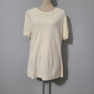 Jaclyn Smith Short Sleeve Sweater Sequin Detail Neckline‎ Vintage Size 1x